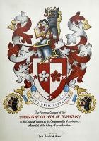The arms: the basic colours of red and white, and the cinquefoils on the shield commemorate the arms of the Swinburne family. The four mullets in the cross symbolise the Southern Cross.