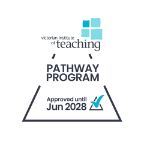 Victorian Institute of Teaching logo – pathway program (approved until June 2028)