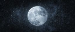 Panoramic view of the moon out in the space