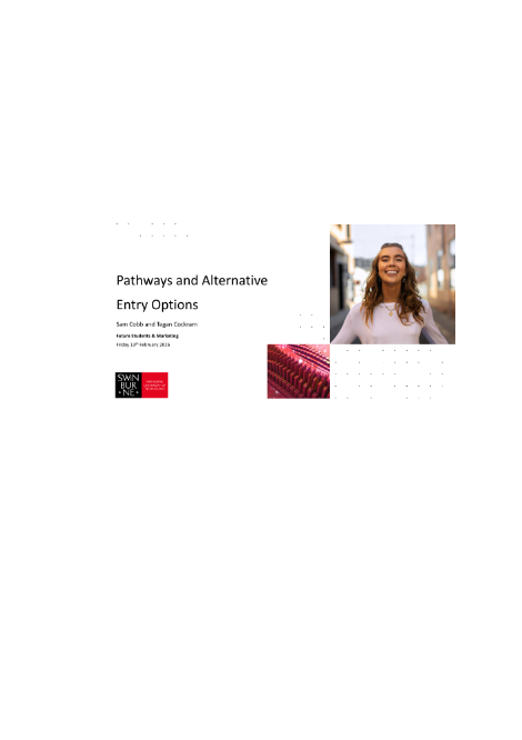Pathways and Alternative Entry Options