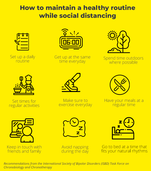 Infographic on how to maintain a healthy routine