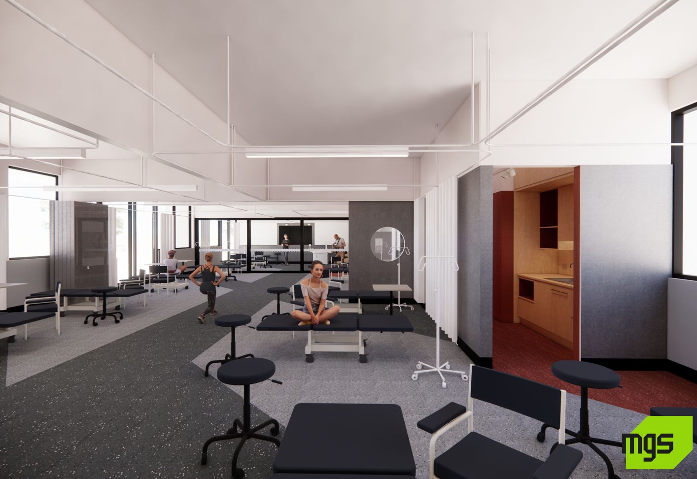 3D render shows Swinburne's new physiotherapy lab