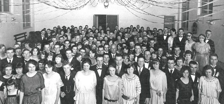 Engineering students at a ball in the early 1920s.
