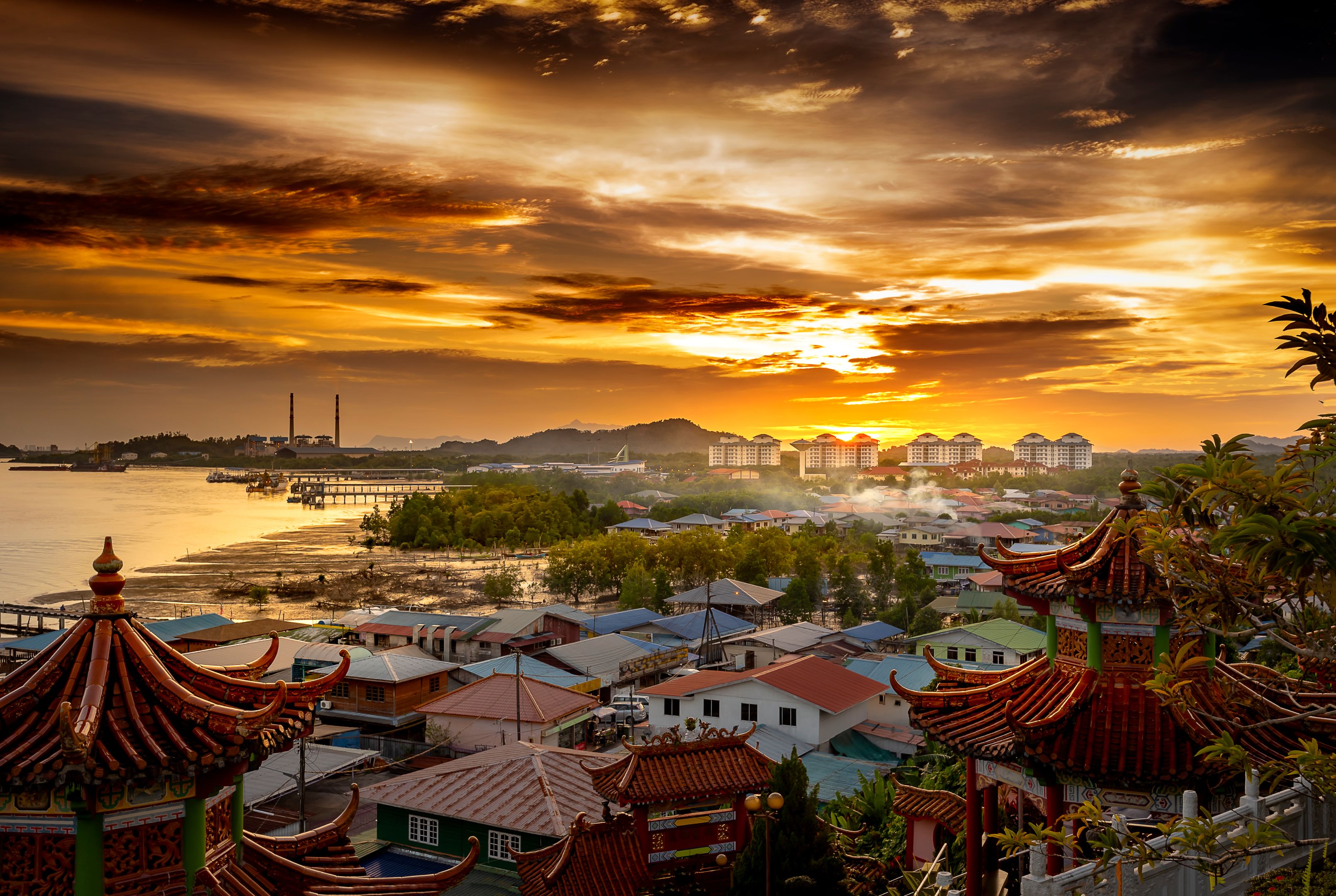 Sunset over Kuching Sarawak Malaysia