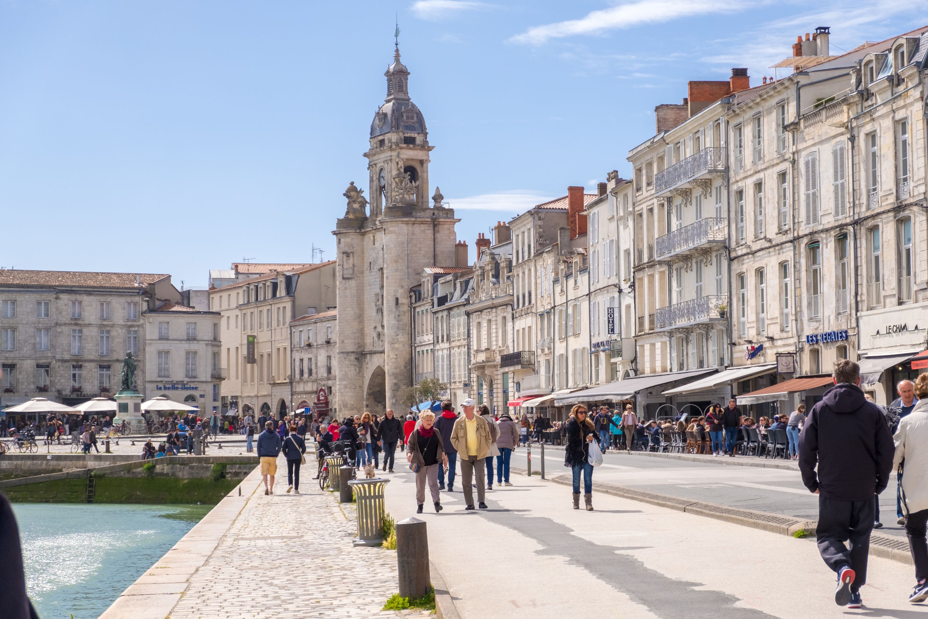 Lively waterfront in La Rochelle