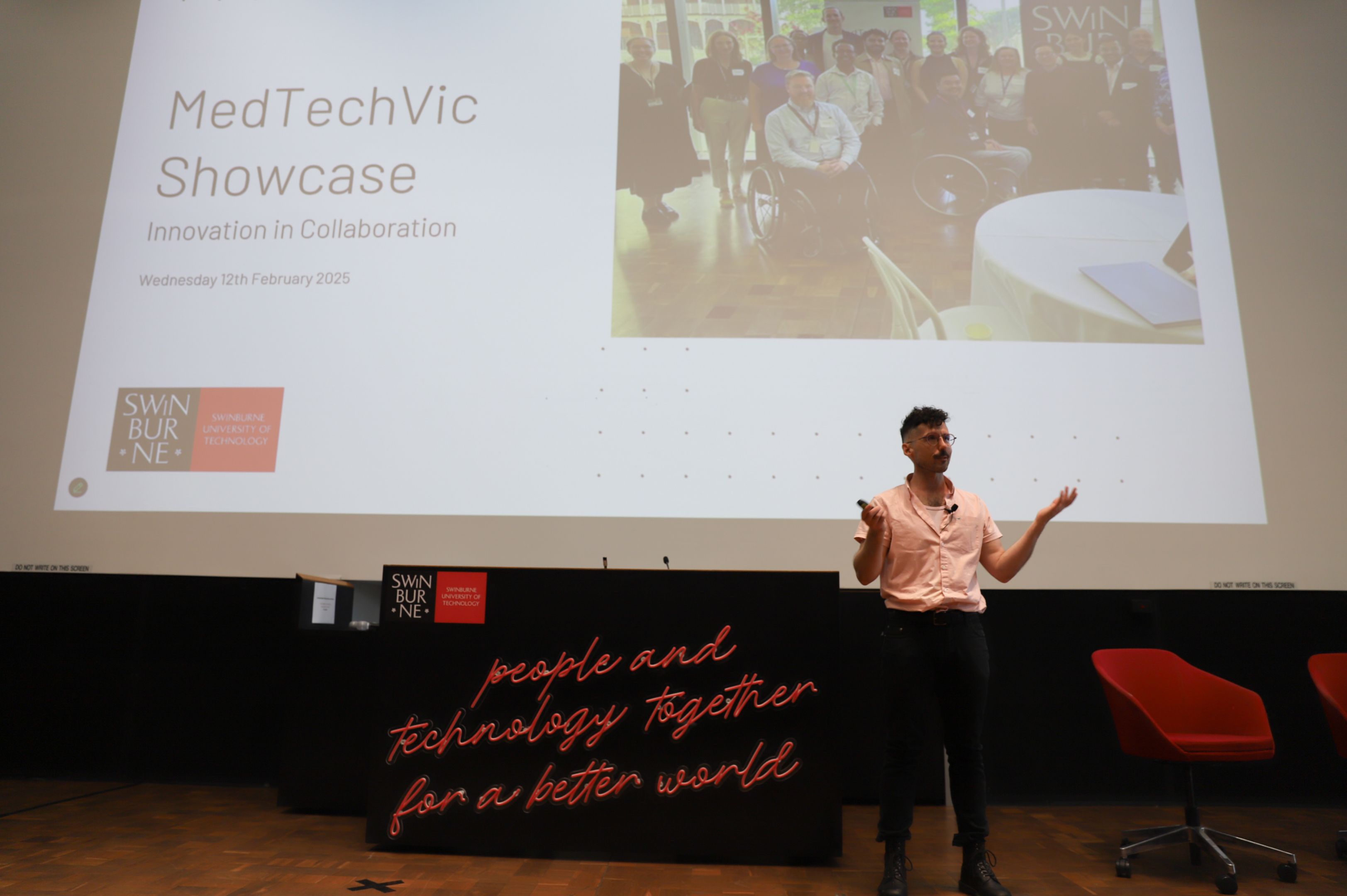 2025 MedTechVic Showcase - Keynote Speaker Caleb Rixon Caleb Rixon presenting his keynote