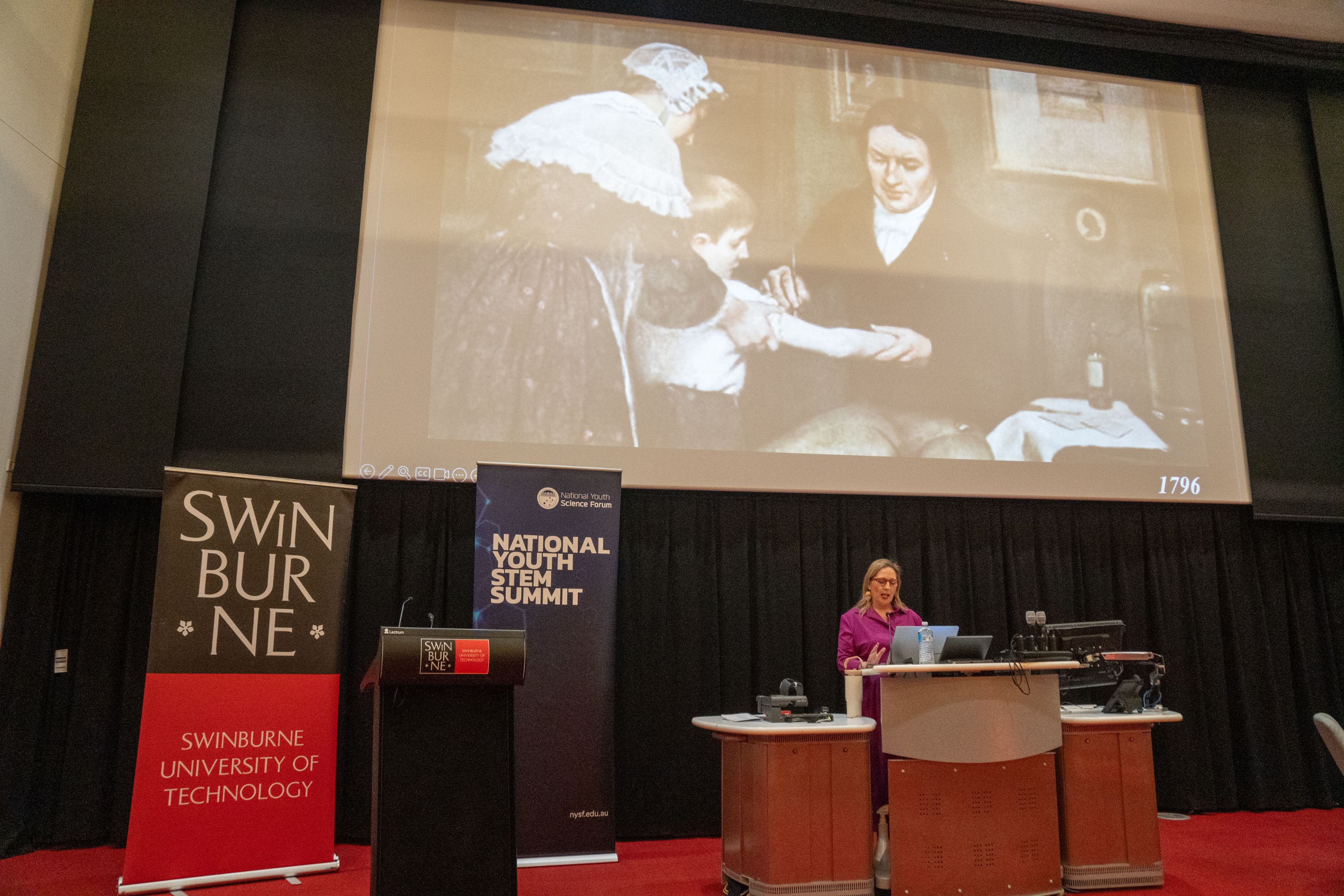 Professor Misty Jenkins PhD AO speaking at the 2025 National Youth STEM Summit