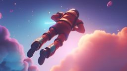 An astronaut floating in space 