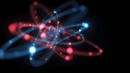 Stylised digital illustration of an electron, depicted with abstract motion lines and glowing effects to represent its energy and movement.