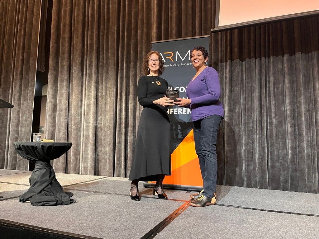 Tania Tambiah was awarded the Janet Dibb-Leigh Award for Distinguished Service to Research Management during the Australasian Research Management Society (ARMS) 2025 annual conference. Tania Tambiah was awarded the Janet Dibb-Leigh Award for Distinguished Service to Research Management during the Australasian Research Management Society (ARMS) 2025 annual conference.