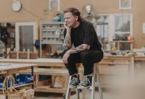 Lachlan Mackay working on design products at his studio Spaceman Studio