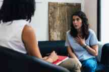 Woman during a counselling mental health consultation.