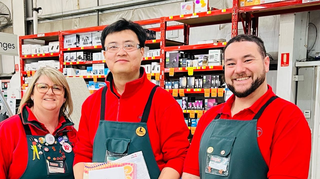 Kevin – Adult Migrant English Program (AMEP) student Kevin, an Adult Migrant English Program (AMEP) student, during his internship at Bunnings.