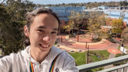 Lexi poses in front of the Indigenous Learning Circles at the Hawthorn campus 