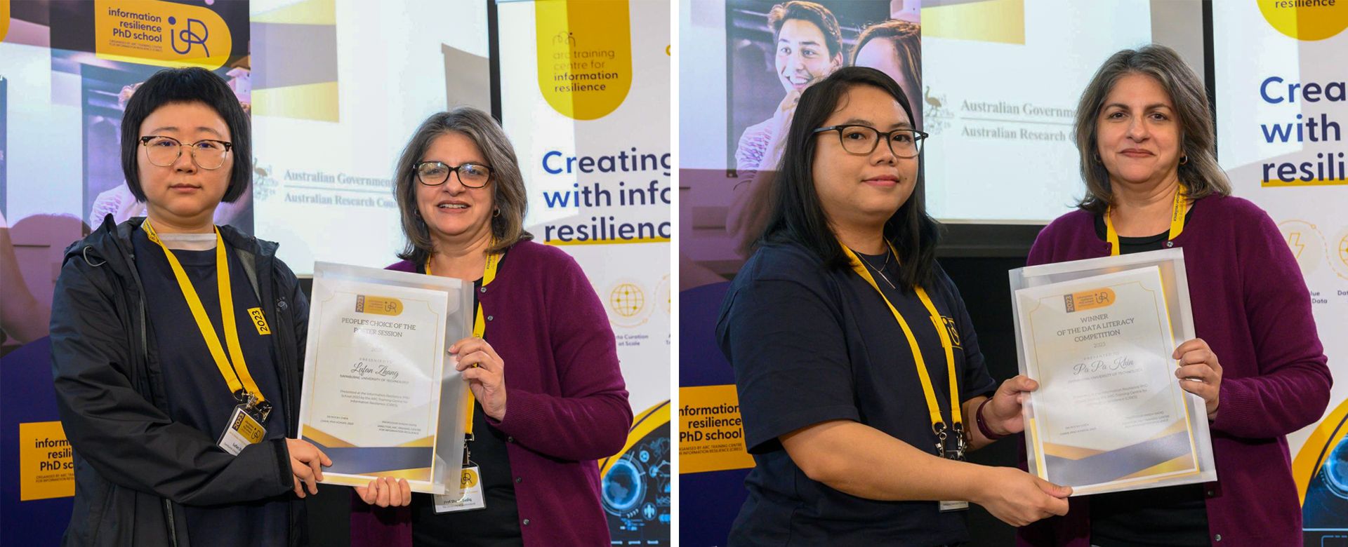 Swinburne PhD students Lufan Zhang and Pa Pa Khin have received awards at this year’s ARC Training Centre for Information Resilience (CIRES) PhD School. 