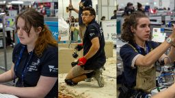 A side-by-side image of the Swinburne VET students who won first place in the WorldSkills Australia National Championships